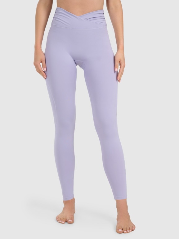 Damskie legginsy do jogi i pilatesu 4F 4FWAW25TFTIF369  - fioletowe