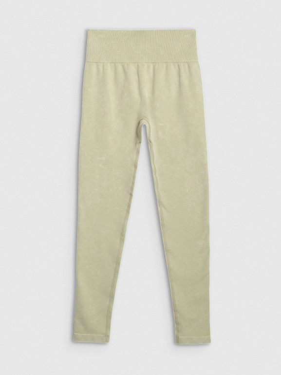 Damskie legginsy do jogi i pilatesu 4F 4FWAW25TFTIF407 - zielone