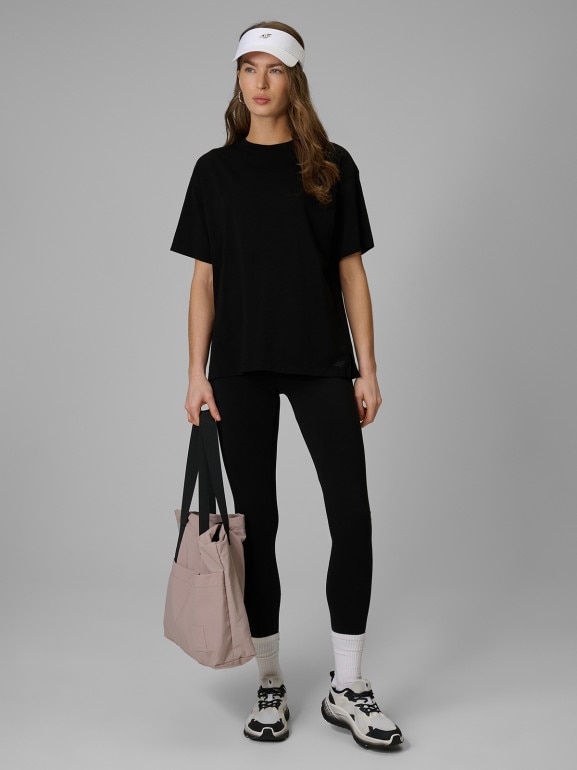 Damskie legginsy dzianinowe 4F 4FRAW25TTIGF321 - czarne