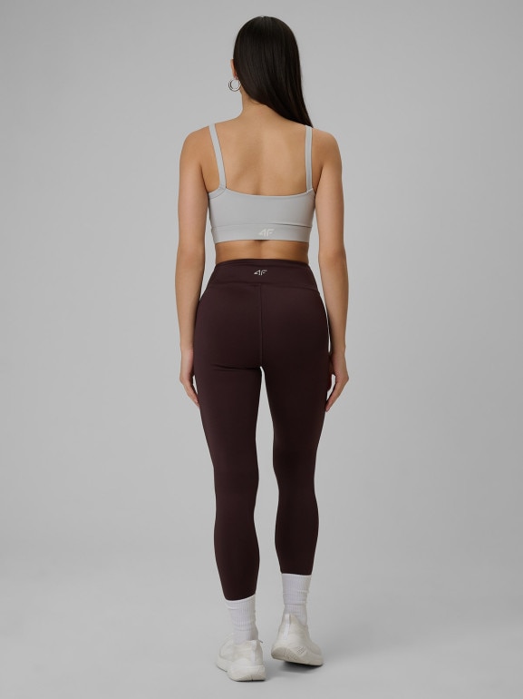 Damskie legginsy dzianinowe 4F 4FRSS26TTIGF323 - brązowe
