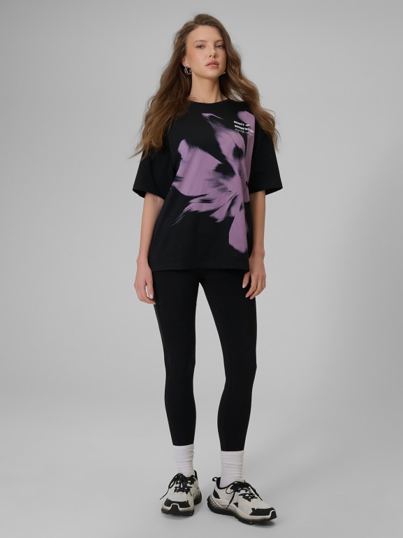 Damskie legginsy dzianinowe 4F 4FRSS26TTIGF325 - czarne