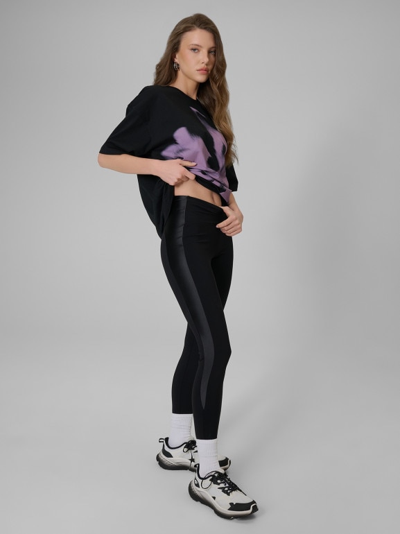 Damskie legginsy dzianinowe 4F 4FRSS26TTIGF325 - czarne