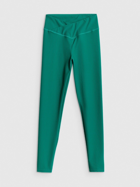Damskie legginsy dzianinowe 4F 4FRSS26TTIGF328 - zielone
