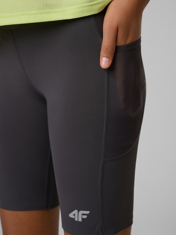 Damskie legginsy kolarki do biegania 4F 4FWSS26TFSTF069 - szare