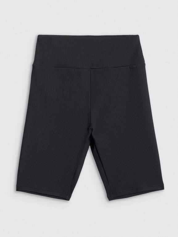 Damskie legginsy kolarki dzianinowe 4F 4FWSS26TSTIF017 - czarne