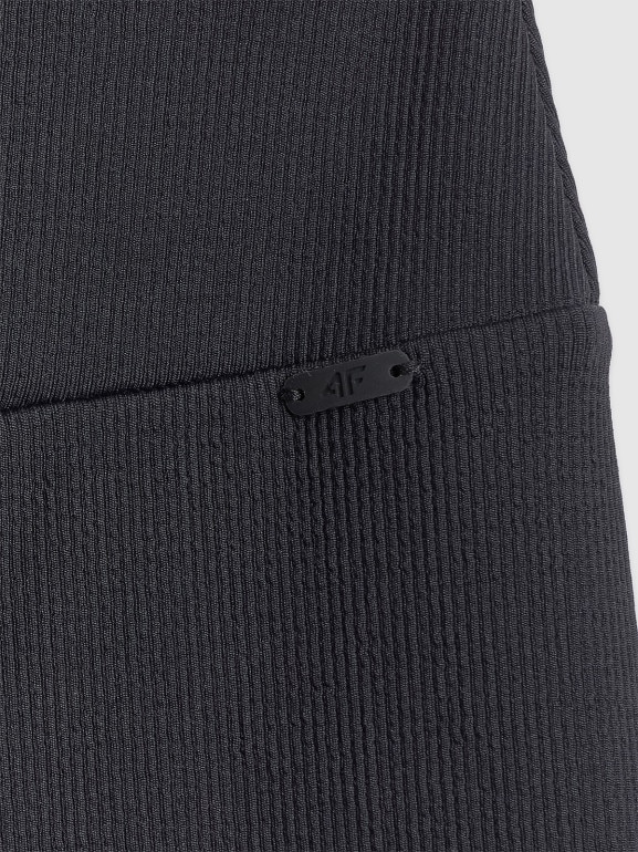 Damskie legginsy kolarki dzianinowe 4F 4FWSS26TSTIF017 - czarne