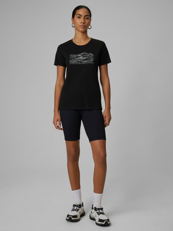 Damskie legginsy kolarki dzianinowe 4F 4FWSS26TSTIF017 - czarne