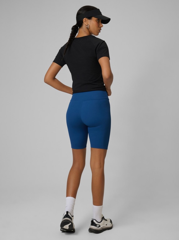 Damskie legginsy kolarki dzianinowe 4F 4FWSS26TSTIF017 - turkusowe