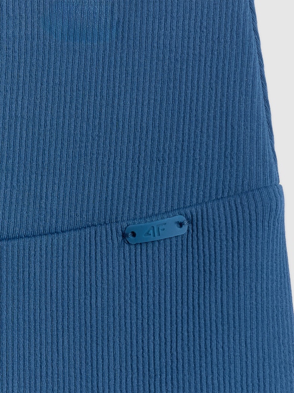 Damskie legginsy kolarki dzianinowe 4F 4FWSS26TSTIF017 - turkusowe