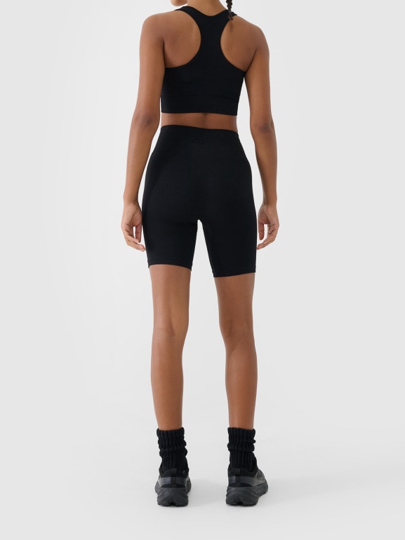 Damskie legginsy kolarki treningowe 4F 4FWSS26TFSTF087 - czarne