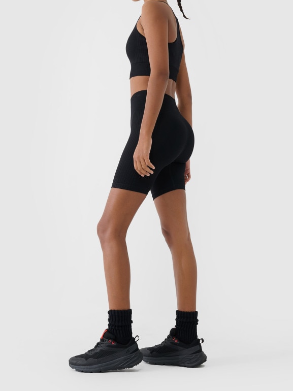 Damskie legginsy kolarki treningowe 4F 4FWSS26TFSTF087 - czarne