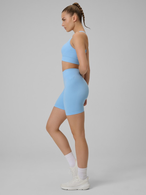 Damskie legginsy kolarki treningowe 4F 4FWSS26TFSTF087 - niebieskie