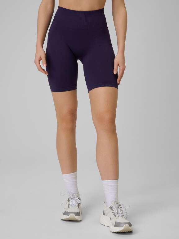 Damskie legginsy kolarki treningowe 4F 4FWSS26TFSTF109 - fioletowe