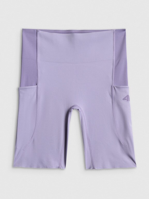 Damskie legginsy krótkie treningowe 4F 4FWSS26TFSTF071 - fioletowe
