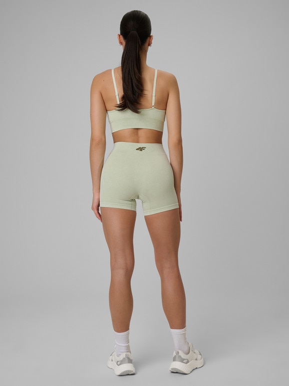 Damskie legginsy krótkie treningowe 4F 4FWSS26TFSTF072 - zielone