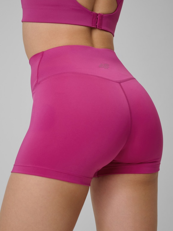 Damskie legginsy krótkie treningowe 4F 4FWSS26TFSTF086 - różowe