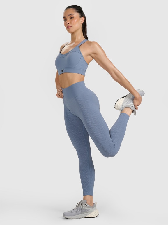 Damskie legginsy treningowe 4F 4FRAW25TFTIF450 - szare