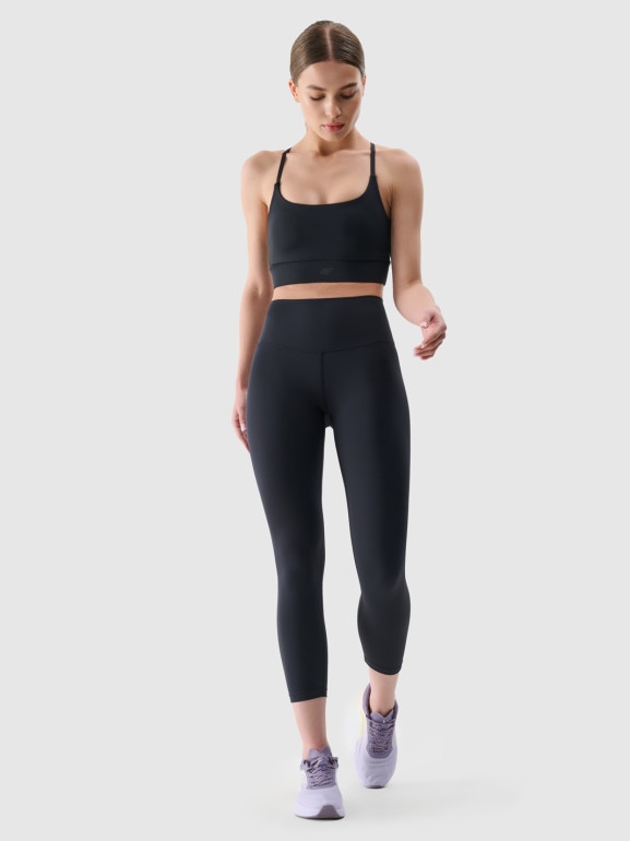 Damskie legginsy treningowe 4F 4FRSS25TFTIF308 - czarne 
