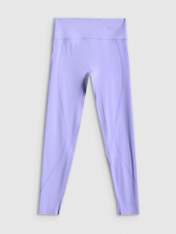 Damskie legginsy treningowe 4F 4FRSS26TFTIF497 - fioletowe