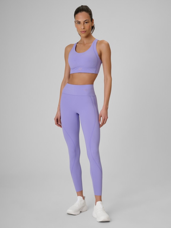 Damskie legginsy treningowe 4F 4FRSS26TFTIF497 - fioletowe