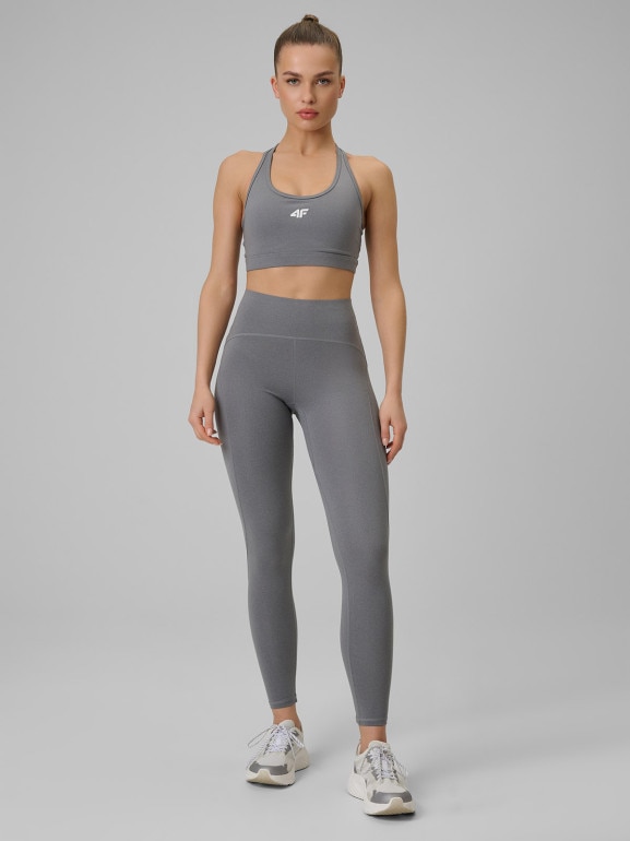 Damskie legginsy treningowe 4F 4FRSS26TFTIF499 - szare