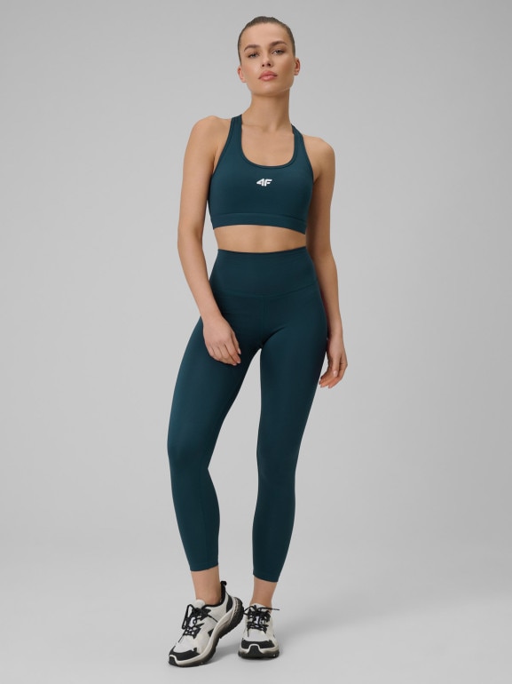 Damskie legginsy treningowe 4F 4FRSS26TFTIF500 - turkusowe