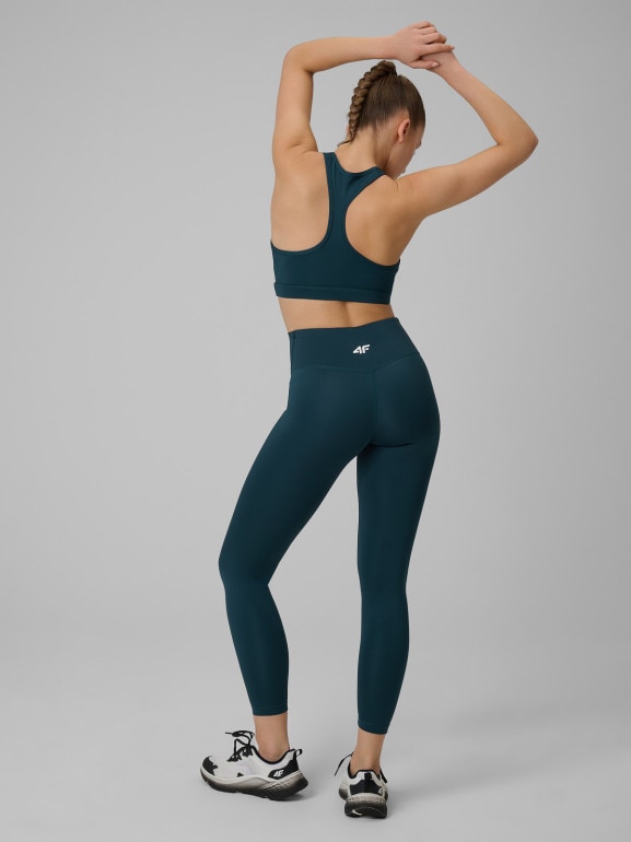 Damskie legginsy treningowe 4F 4FRSS26TFTIF500 - turkusowe