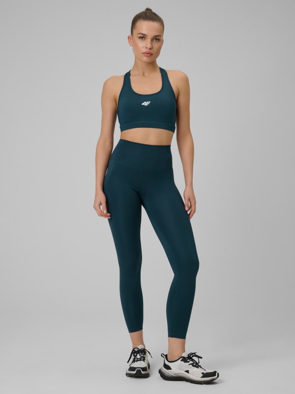 Damskie legginsy treningowe 4F 4FRSS26TFTIF500 - turkusowe
