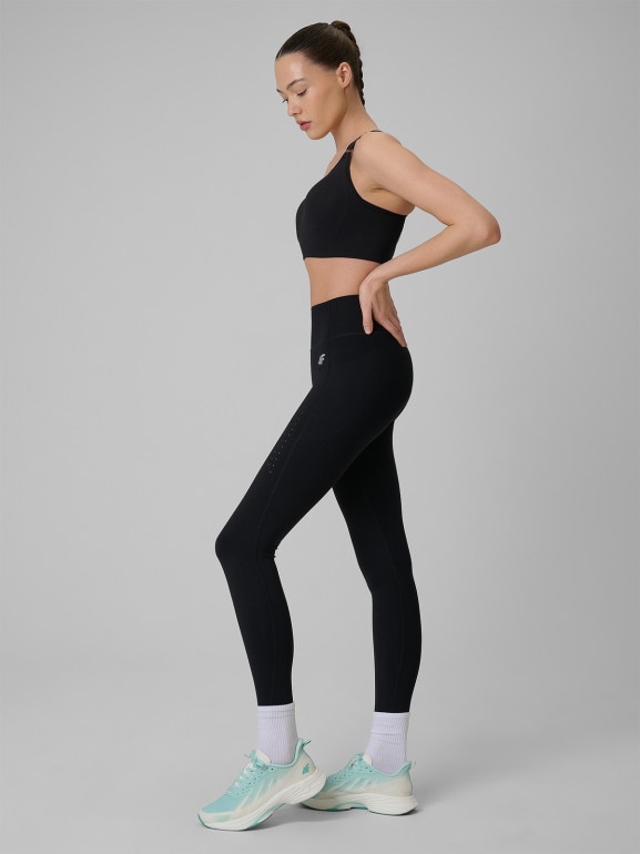 Damskie legginsy treningowe 4F 4FRSS26TFTIF503 - czarne