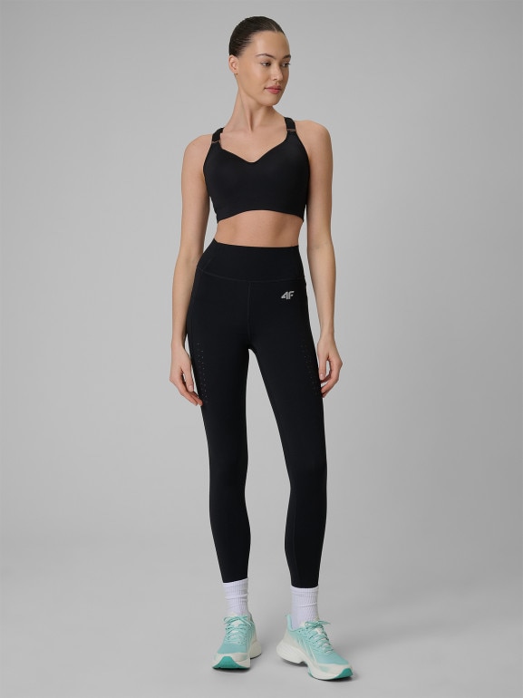 Damskie legginsy treningowe 4F 4FRSS26TFTIF503 - czarne