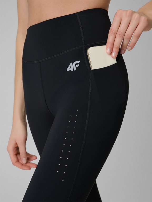 Damskie legginsy treningowe 4F 4FRSS26TFTIF503 - czarne