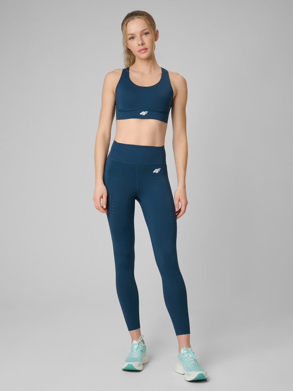 Damskie legginsy treningowe 4F 4FRSS26TFTIF503 - turkusowe