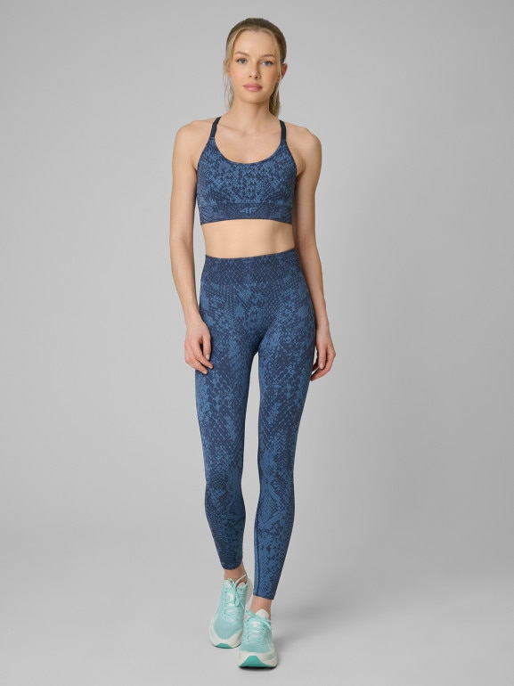 Damskie legginsy treningowe 4F 4FRSS26TFTIF507 - turkusowe