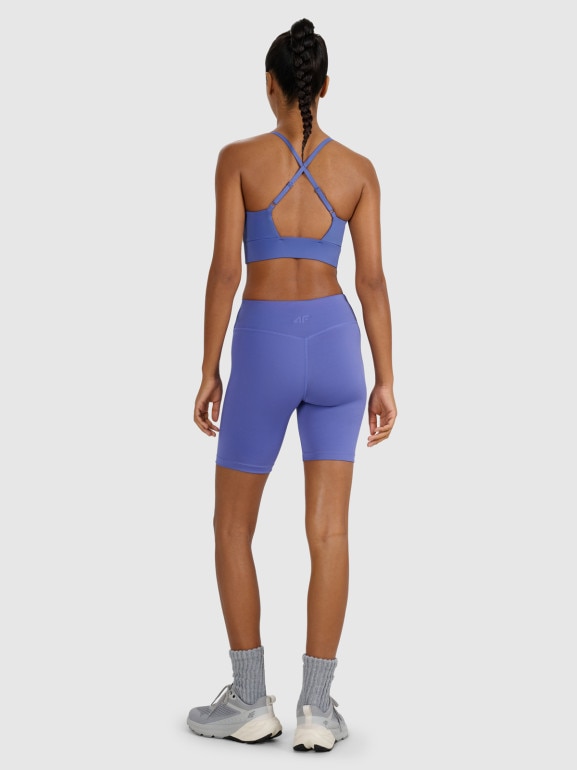 Damskie legginsy treningowe 4F 4FWAW25TFSTF052 - niebieskie