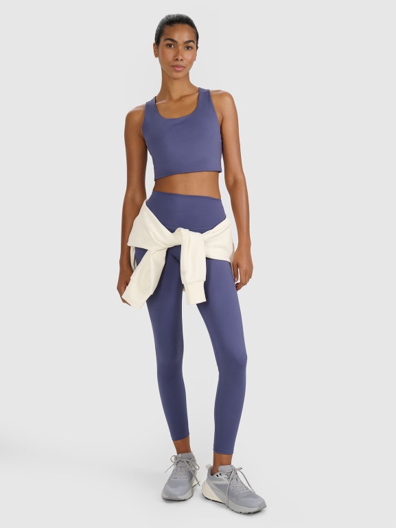 Damskie legginsy treningowe 4F 4FWAW25TFTIF360 - niebieskie