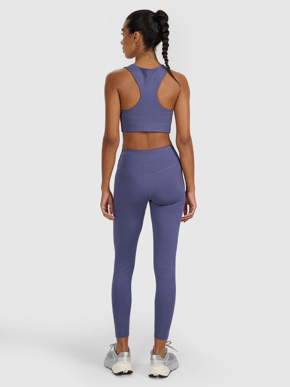 Damskie legginsy treningowe 4F 4FWAW25TFTIF360 - niebieskie