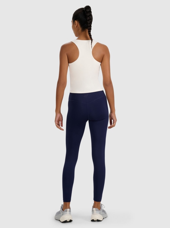 Damskie legginsy treningowe 4F 4FWAW25TFTIF360 - granatowe