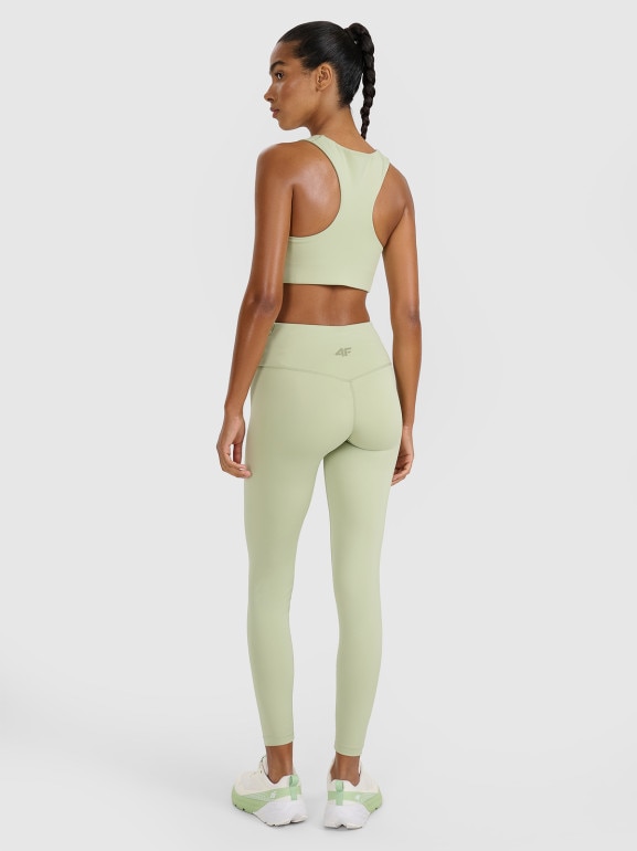 Damskie legginsy treningowe 4F 4FWAW25TFTIF360 - zielone
