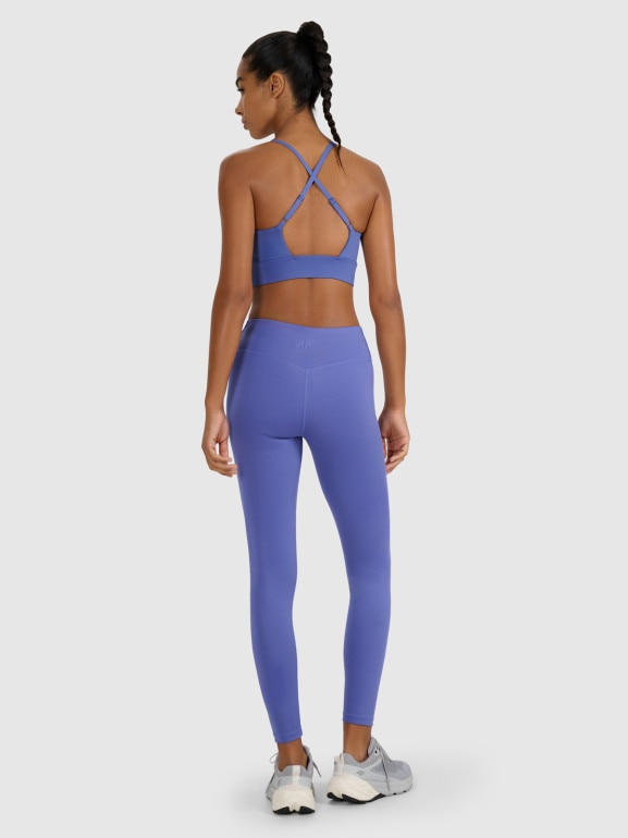 Damskie legginsy treningowe 4F 4FWAW25TFTIF362 - granatowe