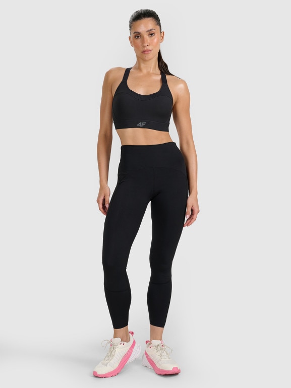 Damskie legginsy treningowe 4F 4FWAW25TFTIF364 - czarne