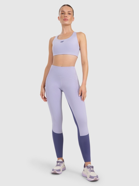 Damskie legginsy treningowe 4F 4FWAW25TFTIF364 - fioletowe