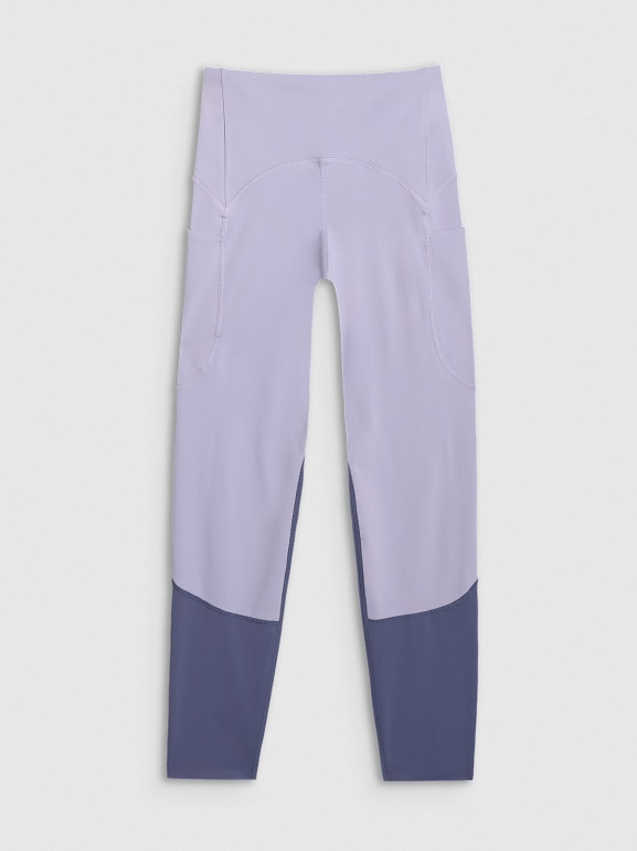 Damskie legginsy treningowe 4F 4FWAW25TFTIF364 - fioletowe