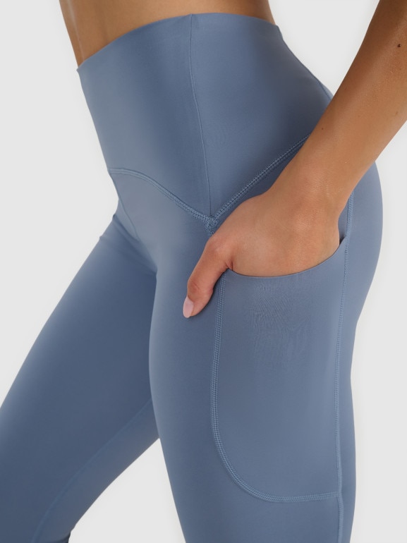 Damskie legginsy treningowe 4F 4FWAW25TFTIF364 - niebieskie