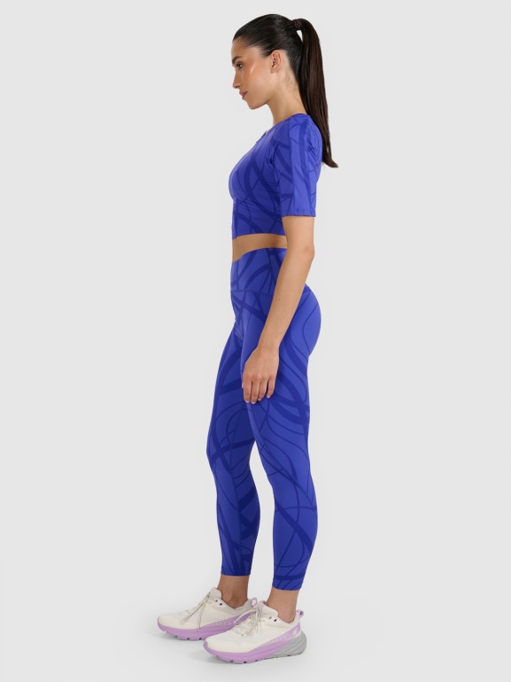 Damskie legginsy treningowe 4F 4FWAW25TFTIF365 - niebieskie