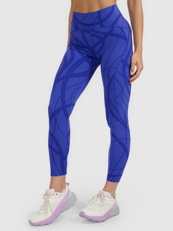 Damskie legginsy treningowe 4F 4FWAW25TFTIF365 - niebieskie