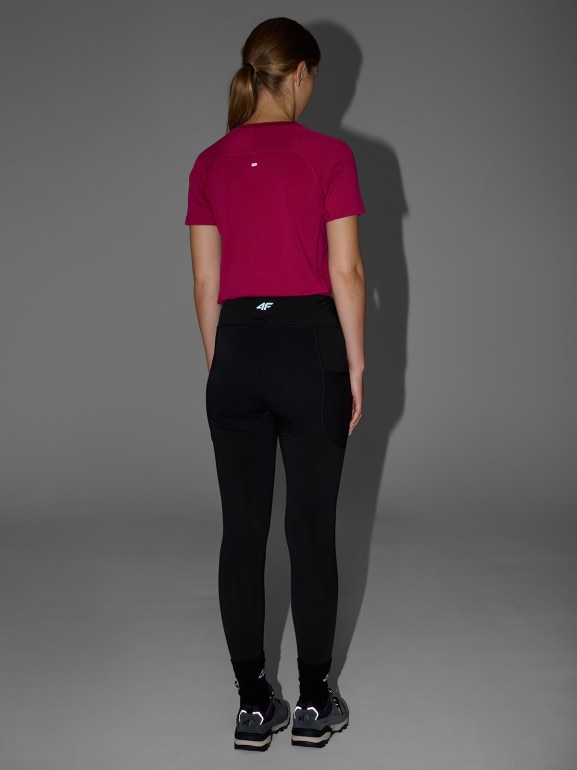 Damskie legginsy treningowe 4F 4FWAW25TFTIF373 - czarne