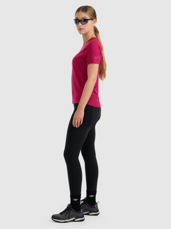 Damskie legginsy treningowe 4F 4FWAW25TFTIF373 - czarne