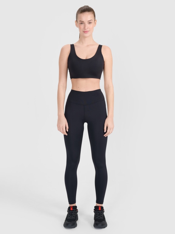 Damskie legginsy treningowe 4F 4FWMM00TFTIF412 - czarne