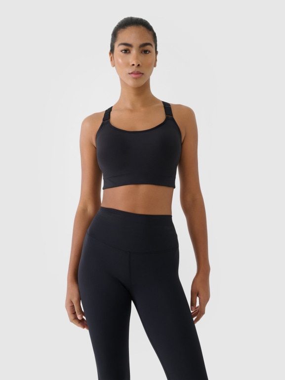 Damskie legginsy treningowe 4F 4FWMM00TFTIF413 - czarne