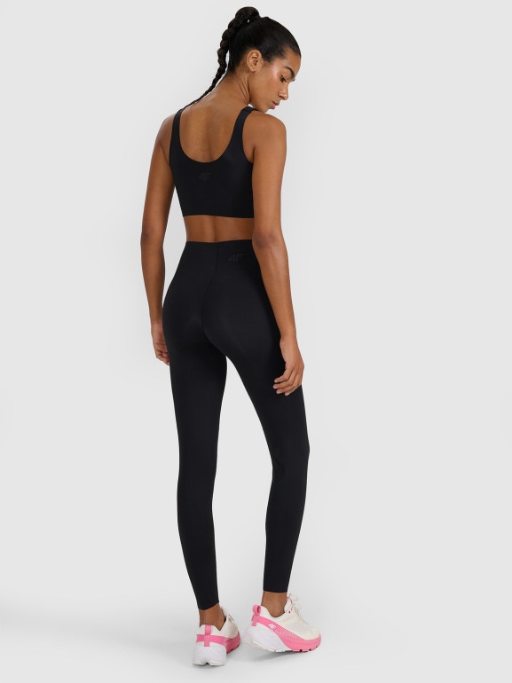 Damskie legginsy treningowe 4F 4FWMM00TFTIF415 - czarne